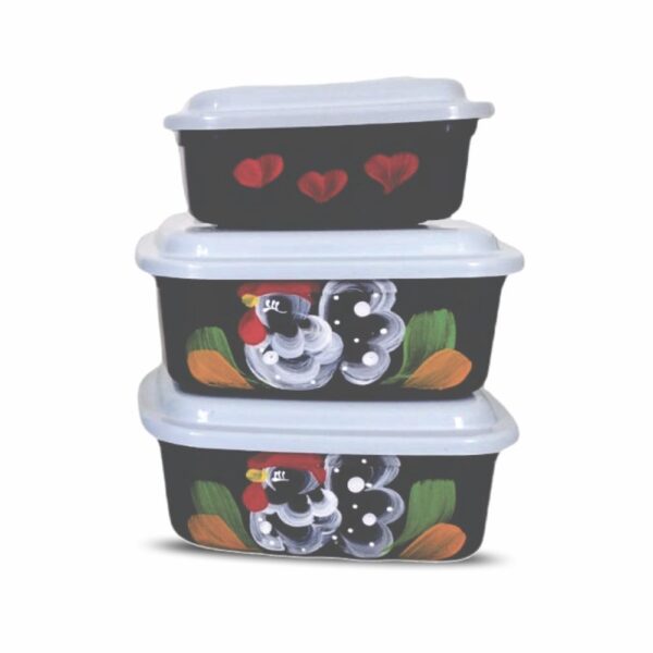 Trio De Container Retangular 1l/1l/500ml