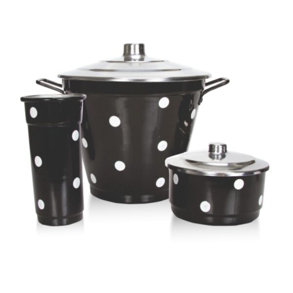 Kit Pia Aluminio Poá 3 Pçs